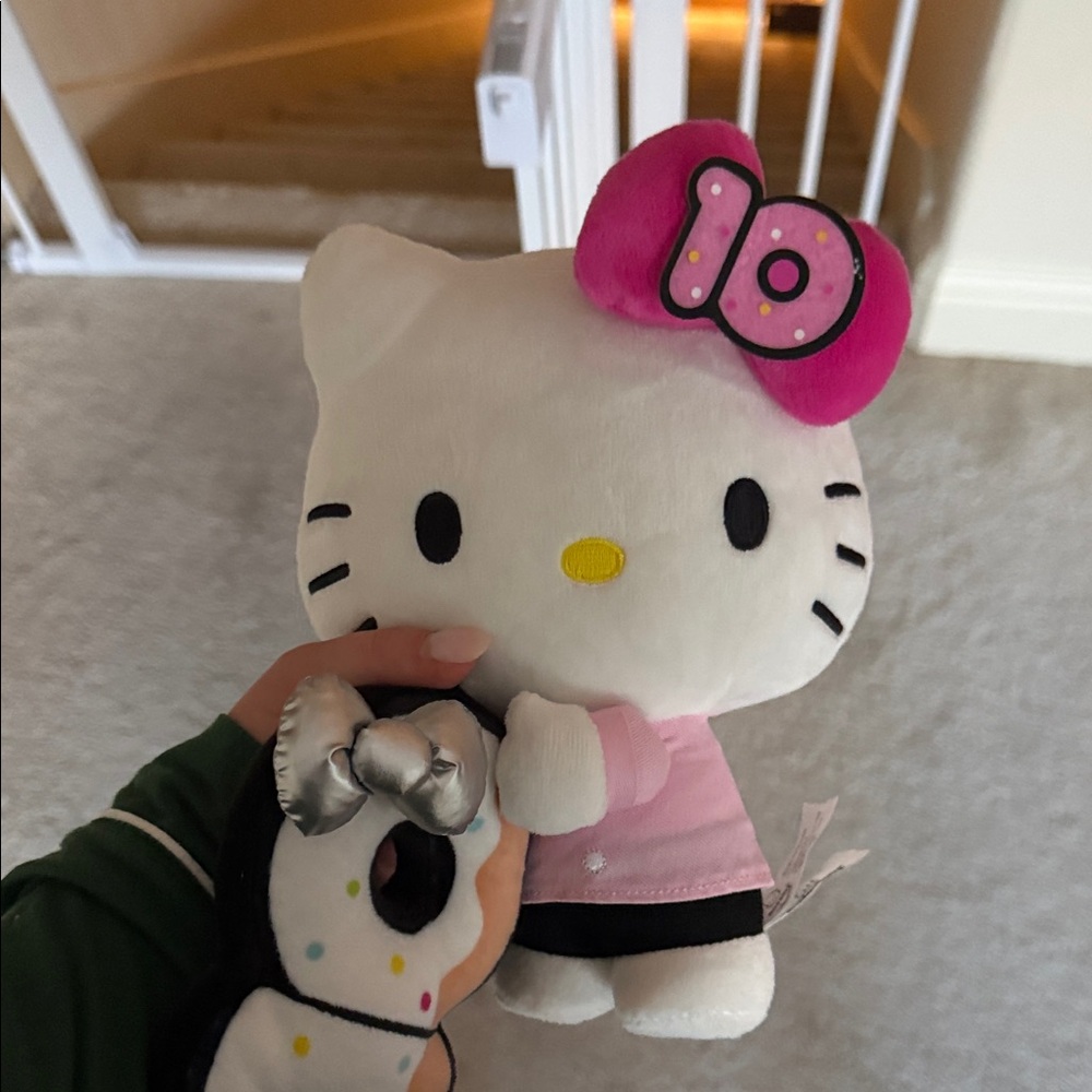 Hello Kitty White and Pink Plush with Donut Accessory